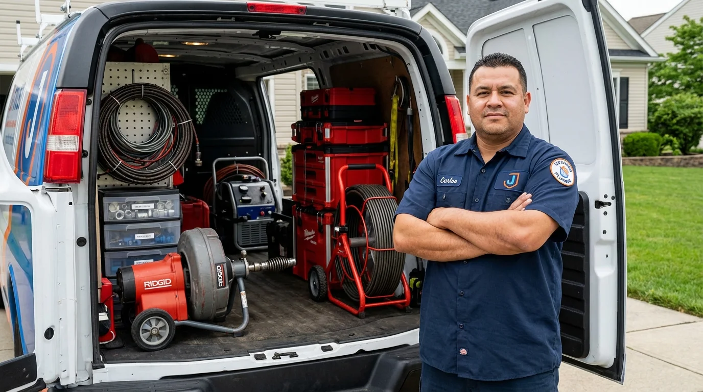 Professional drain cleaning equipment and Johns Plumbing LLC plumber in Atoka